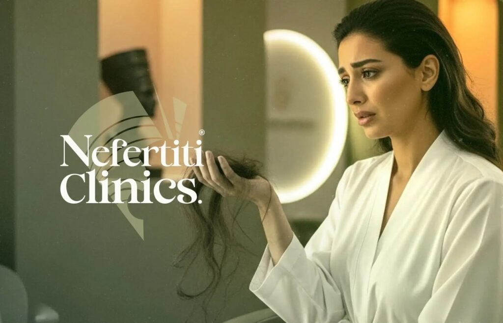 أسباب تساقط الشعر عند النساء وعلاجه في عيادات نفرتيتي