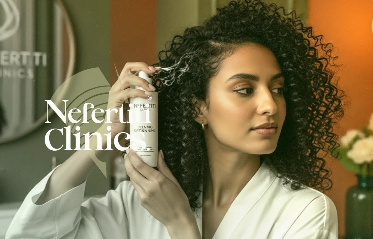 روتين العناية بالشعر الكيرلي في عيادات نفرتيتي
