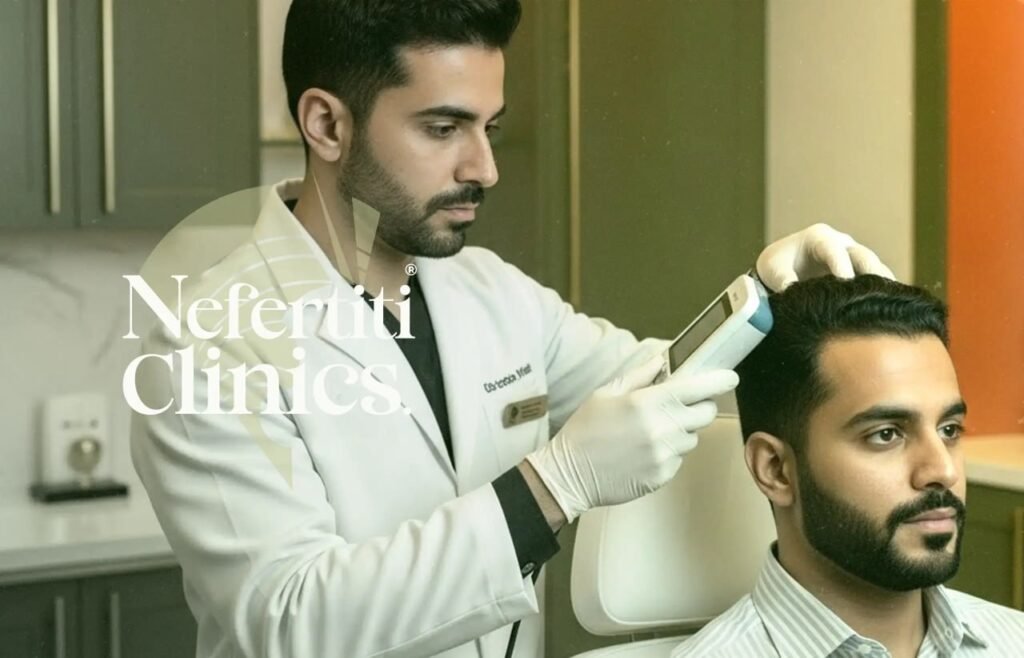 علاج تساقط الشعر الوراثي عند الرجال في عيادات نفرتيتي
